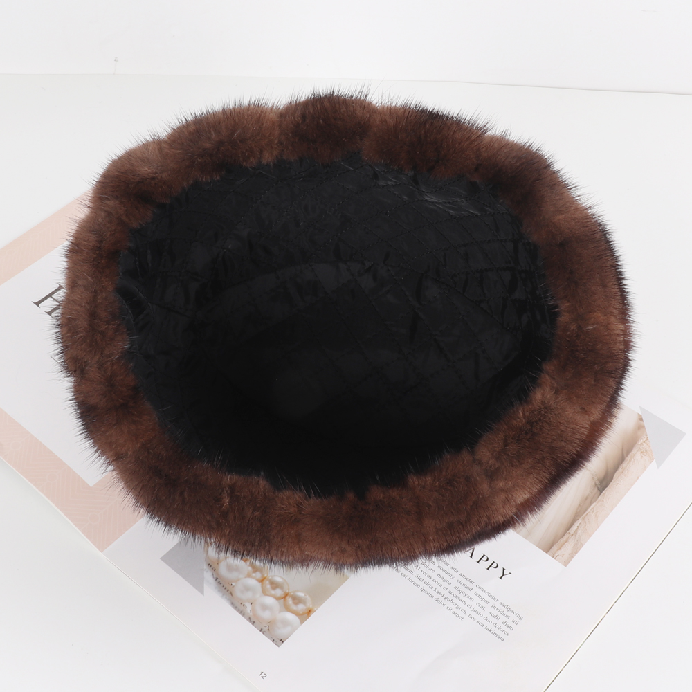 Russian Men Winter Outdoor Warm Real Hat Natural Cap Male Quality 100% Genuine Mink Fur Fedoras Hats