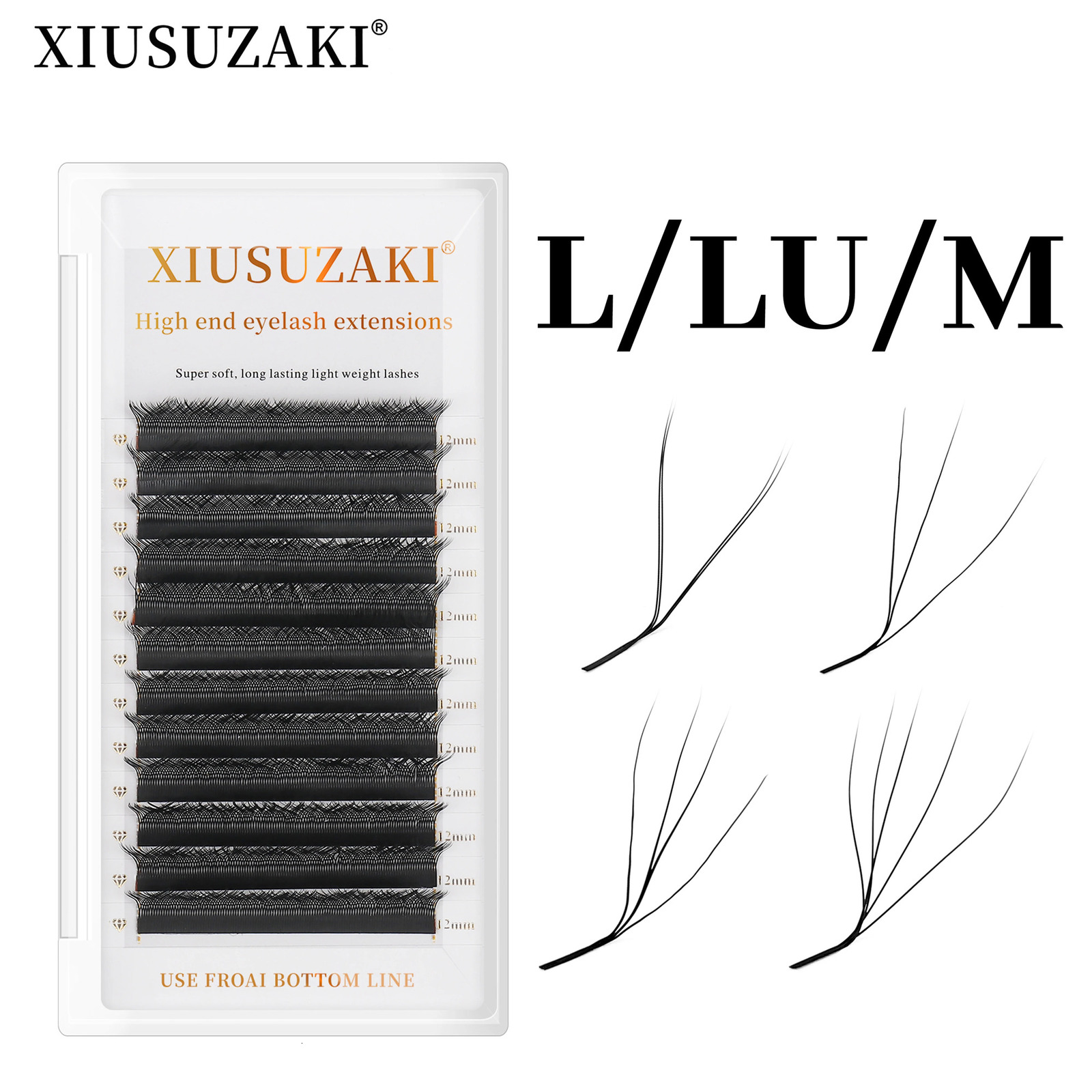 XIUSUZAKI L/LU/M Curl YY 3D 4D 5D W Shape Eyelash Extension Hand Woven Soft Light Natural Lashes Premade Volume Fan Eyelashes 240624