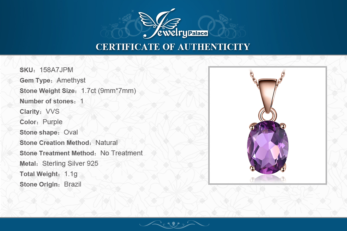 JewelryPalace Rose Gold Yellow Gold Plated Natural Amethyst Citrine Garnet Topaz 925 Sterling Silver Pendant Necklace No Chain