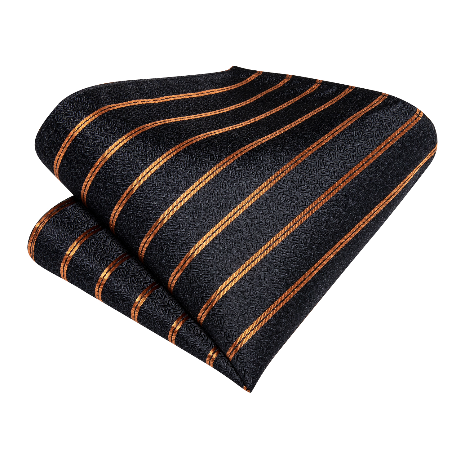 Luxury Gold Striped Black Cravat Ties For Men Vintage Ascot Tie Polyester Silk Neck Tie Cravat Tie Ring Gift For Men DiBanGu