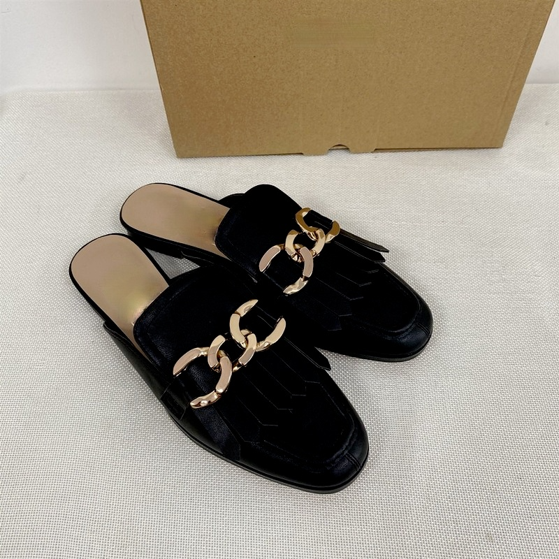 Women's Shoes Trend Summer Ladies Mules Casual Solid Color Flat-heel Comfortable Woman Flip Flops Outdoor Ladies Slide Slippers