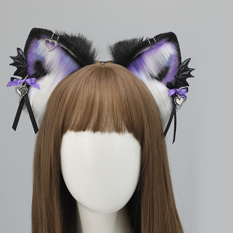 Gothic Lolita Animal Ear Shape Headband Anime Cosplay Props Beast Wolf Hair Hoop Furry Party Costume Hairband Role Playing Props