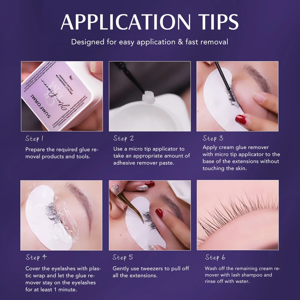 SUMFORMI Low Smell 10g Eyelash Adhesive Removing Cream No stimulation Fast Cleaning Makeup r Grafting Eyelash Adhesive Gel 240624