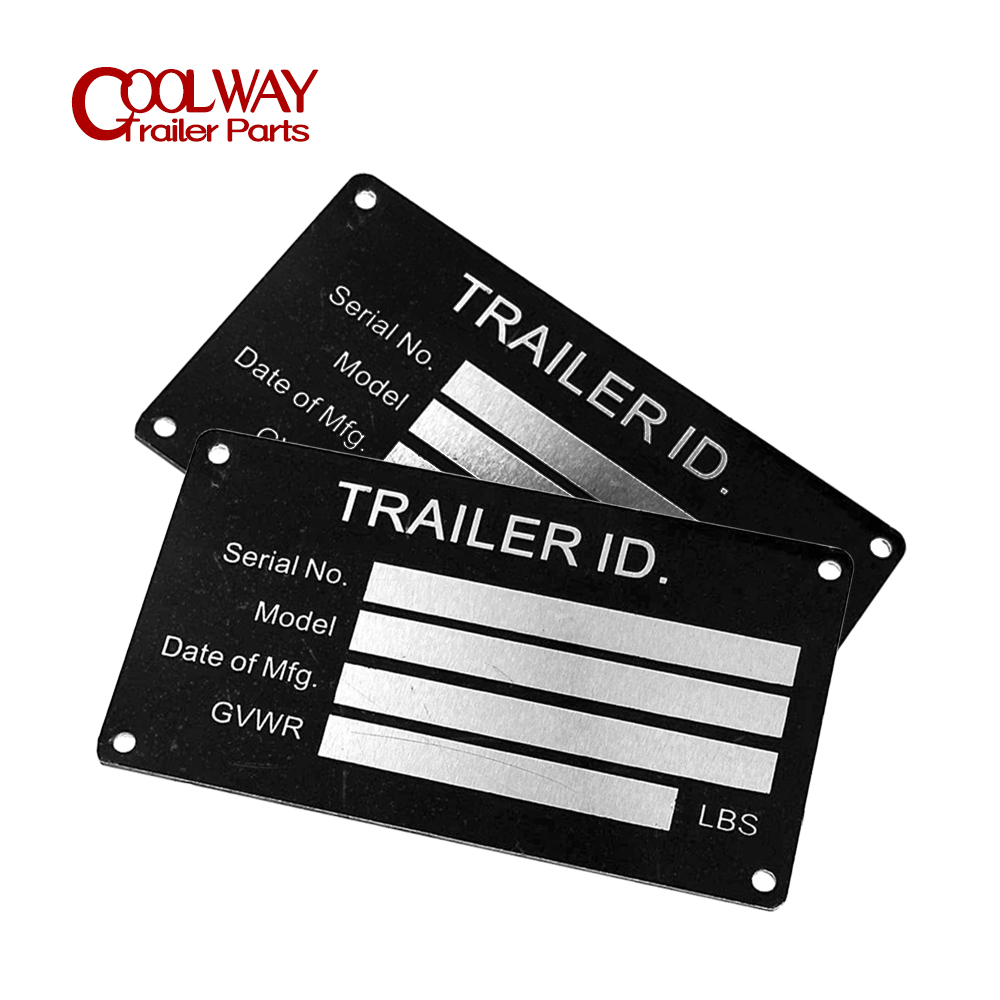 Heavy Duty Aluminum Trailer ID Tag Vin Plate Serial GVWR Medical Blank Powder Coated Finish RV Parts Camper Accessories