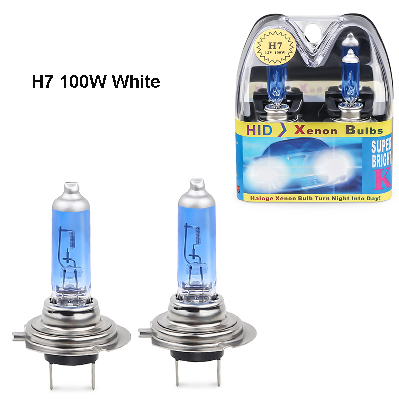 2PCS 12V H7 halogen 6000k white 100w headlights H7 100W fog halogen bulb car Light Source Bulbs Headlights Auto Lamp Parking