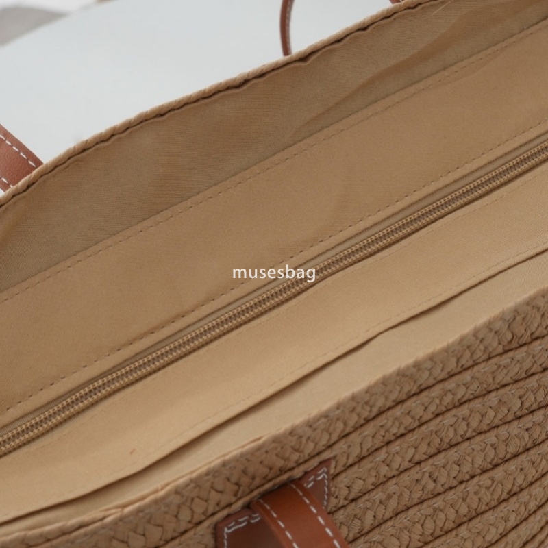 Fashionable women's high-end leisure handbag straw woven bag beach bag handcrafted practical large capacity cotton thread vegetable basket travel