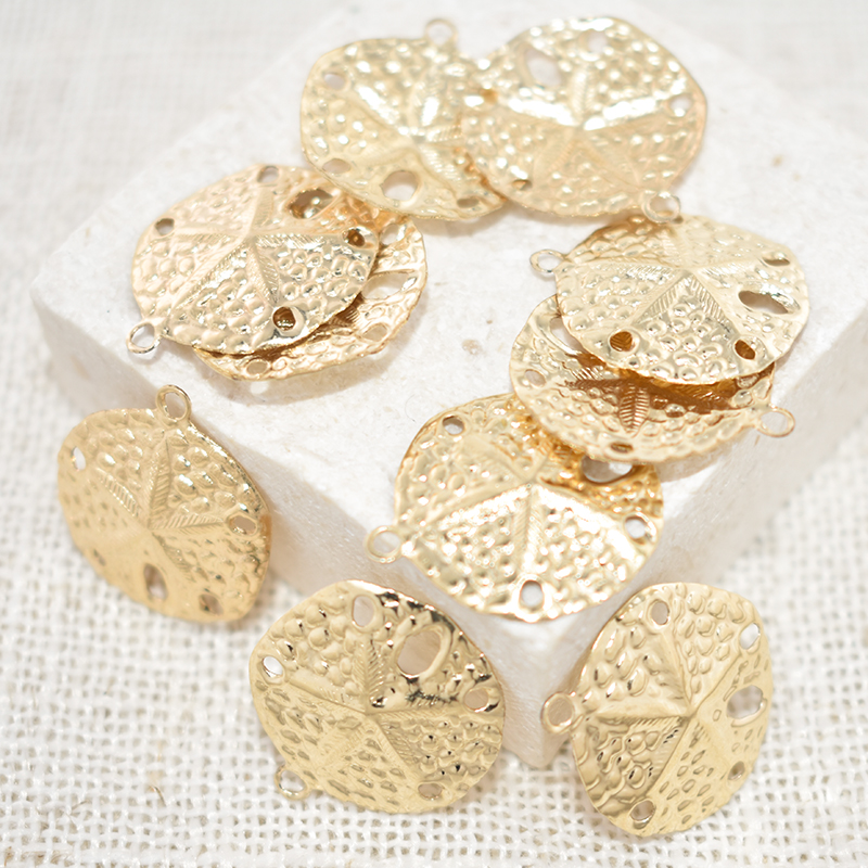 Sand Dollar 14K Gold Filled Pendant Sand Dollar Charm Jewelry for DIY Bracelet Necklace Making Jewelry Findings