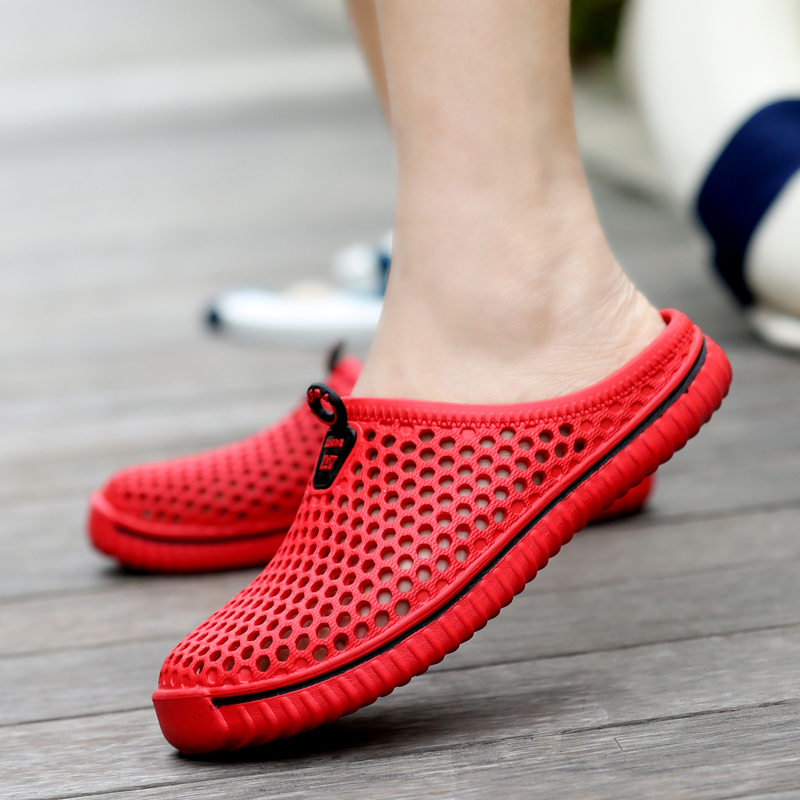 Summer Men Women Slippers Quick Dry Bathroom Slippers Indoor Massage Home Slides Outdoor Clogs Garden Shoes Beach Sandals Mules