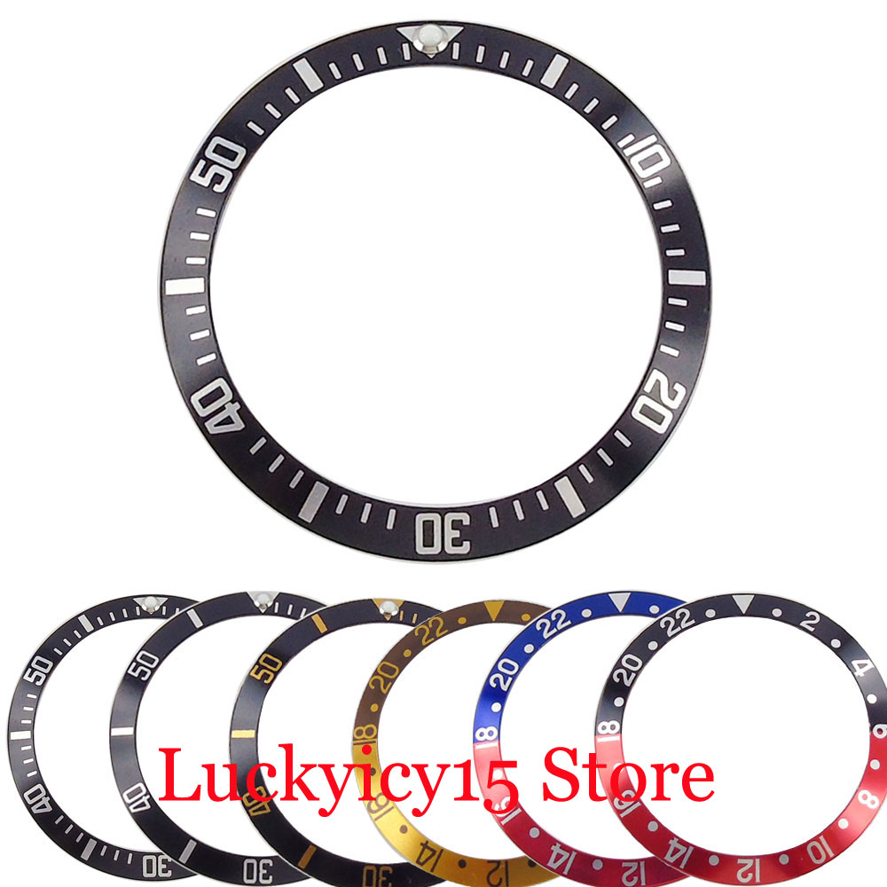 New Arrival Alloy Aluminum Slope 38mm*30.6mm Watch Bezel Insert Fit SUB/GMT Case