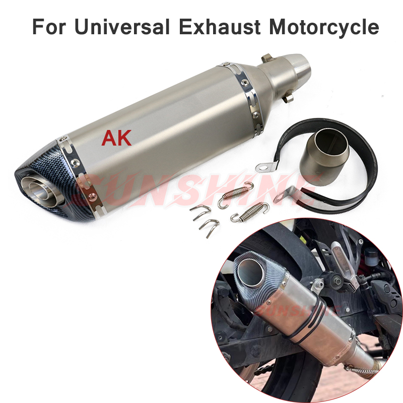 Universal Exhaust Motorcycle Muffler Escape Moto Pitbike Motorcross Scooter ATV Modified For Ninja 400 Z900 Z250 MT07 FZ6 NC700