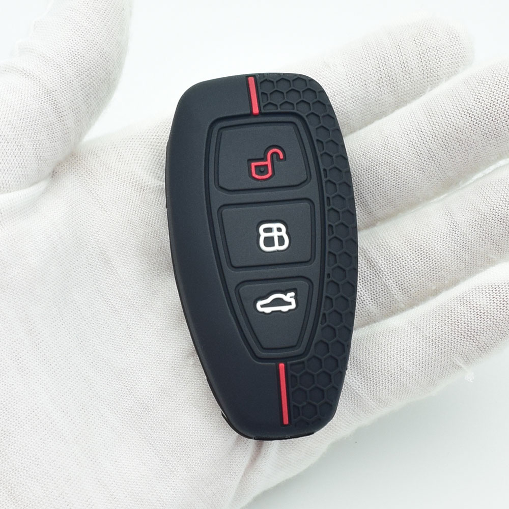 Silicone Car Key Cover Smart Remote Fobs Shell Case Skin Auto Accessories For Ford Focus Fiesta 2017 2018 2019 C-Max Kuga Escape