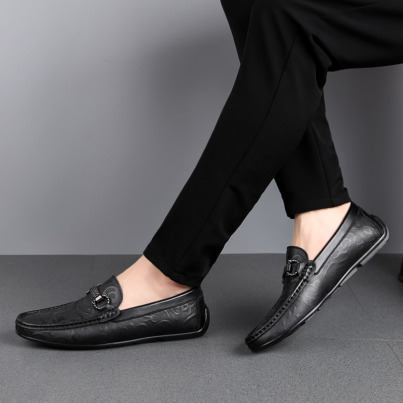 High Quality Mens Shoes Autumn Genuine Leather England Trends Fashion Loafers Male Footwear Men's Casual Shoes Man Slip on Flats