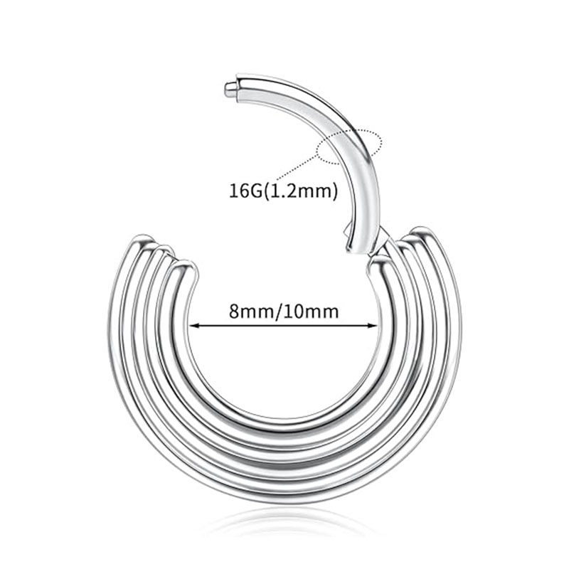 ASTM F136 Titanium Hinged Septum Clicker Nose Ring Piercing Helix Daith Earring Implant Grade Anodized High Quality Body Jewelry