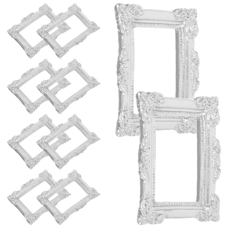 10Pcs Mini DIY Resin Craft Vintage Picture Miniature Frame Accessories Photo Props 4.8x3.6cm H260306