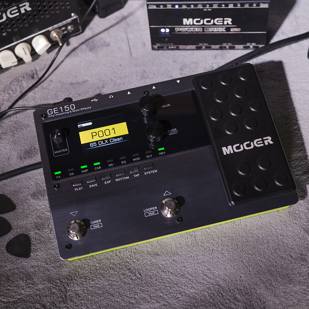 MOOER GE150 Digital Tube AMP Modelling Guitar Multi-Effects Pedal Processor 151 Effects 80s Looper 40 Drum Rhythms 55 AMP Models