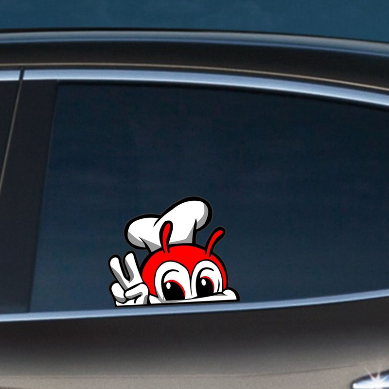 3D Cute JOLLIBEE Peeking Anime Car Sticker Automobiles Motorcycles Exterior Accessories Vinyl Decal for Honda Lada Bmw Audi Jeep