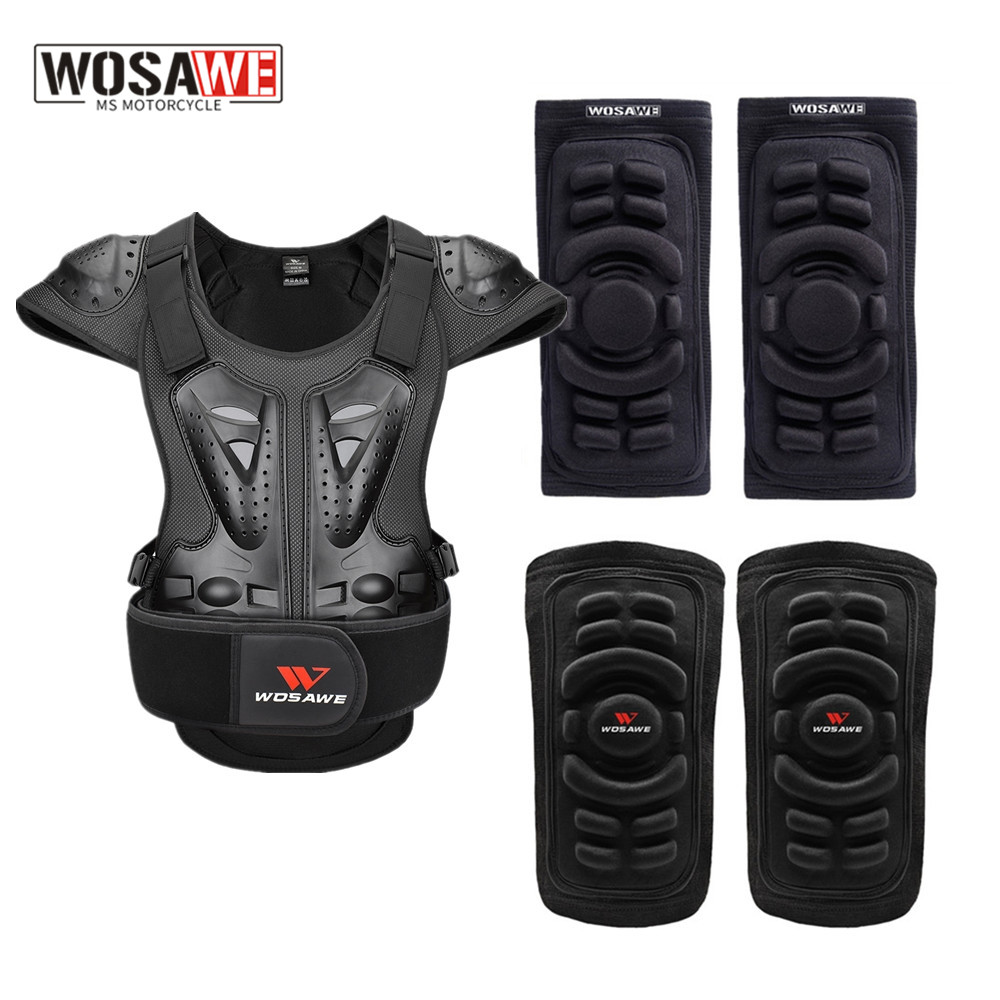 WOSAWE Adult Motorcycle Armor Vest Chest Back Spine Support Body Protective Gear Motocross Snowboarde Skate Racing Skateboard