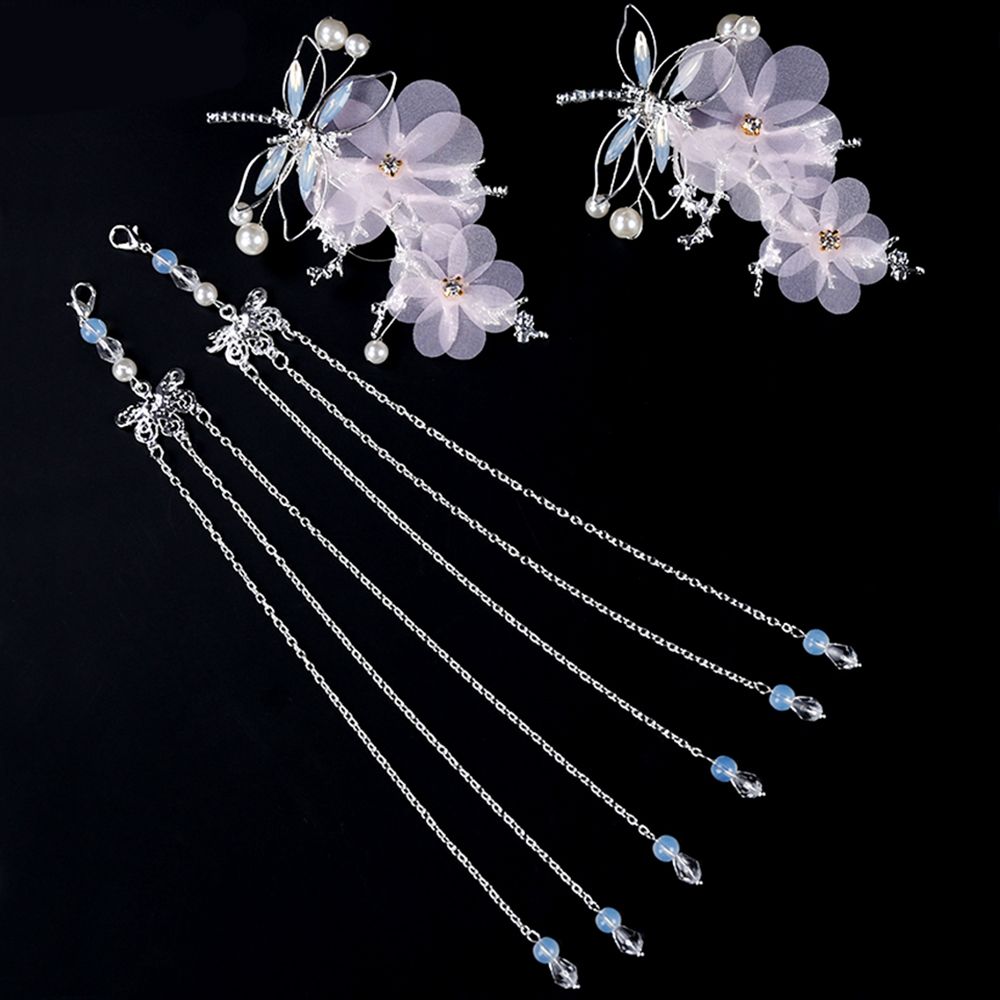 Chinese Style Tassel Hairpin Elegant Classical Hair Stick Dragonfly Butterfly Hair Pin Wedding Headwear Hair Accessories