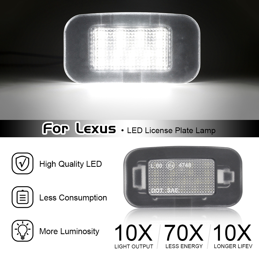For Lexus IS200t IS250 IS300 IS350 GS200t GS300 GS350 GS350h GS450H License Plate LED Lights Number Plate Lamps RC300 RC350 RC F