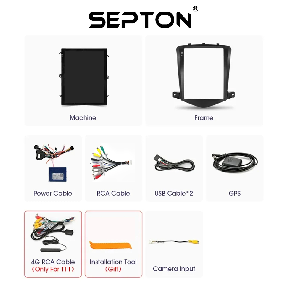 SEPTON 9.7"Car Radio for Chevrolet Cruze 2008-2014 CarPlay Multimedia Video Player Stereo GPS 4G 2Din Audio HeadUnit Android 12