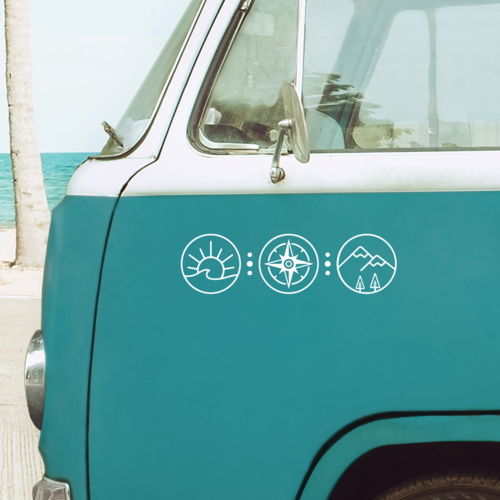 Mountain Compass Vanlife Camper Car Stickers Van Rv Motorhome Caravan Vinyl Cute Decals Accessories Tunning Parts