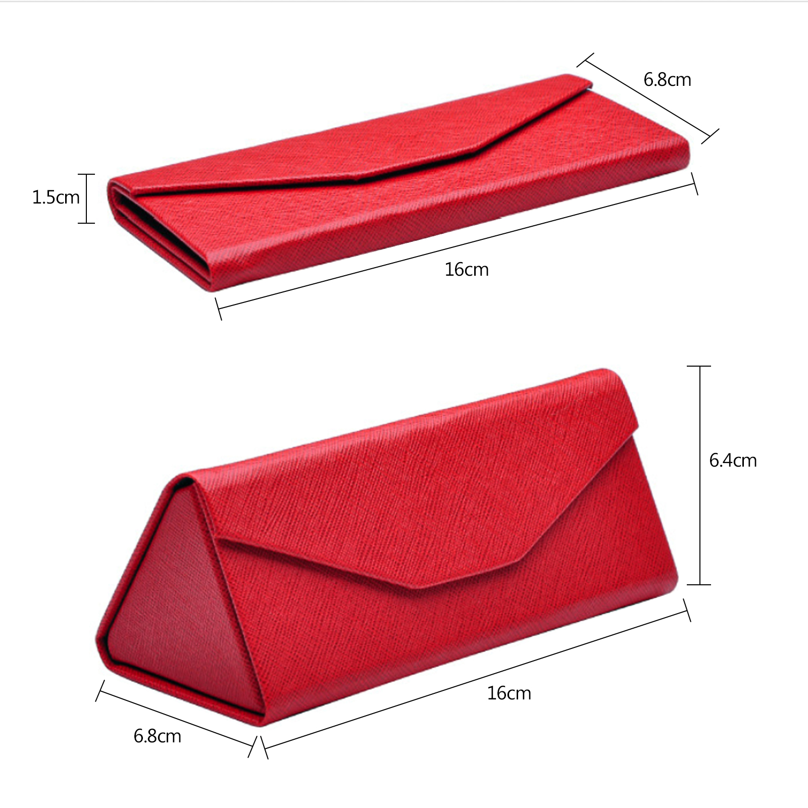 PU Leather Sunglasses Case Foldable Women Men Portable Reading Glasses Box Eyewear Triangle Container Protective Covers