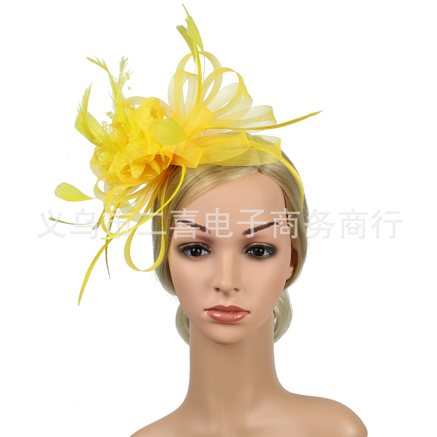 Big Fascinator Hat Women Wedding Elegant Feather Pillbox Cap Royal Party Headpiece Ladies Evening Church Chapeau 240401