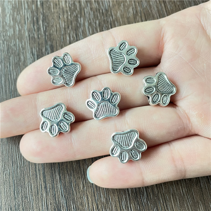 JunKang new 2021 metal bear paw circular spacer bead gasket DIY jewelry crafts connector making accessories