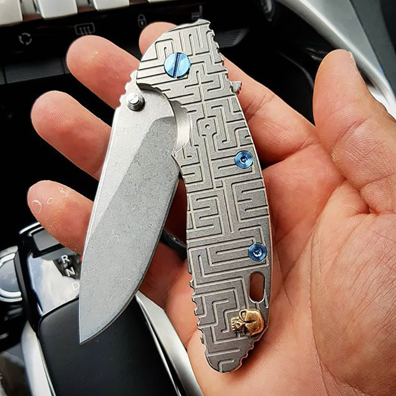 1 Full Set of Knife Handle Titanium Screws Spindle Support Shaft for Rick Hinderer XM-18 3.5'' XM18 Knives DIY Part Hardware Kit
