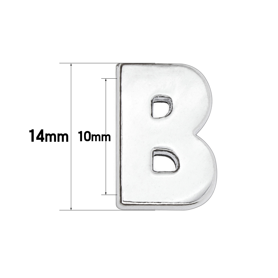 Hole 10MM 10PC/lot Plain Chrome Slide Letter DIY slide charms A - Z English Alphabet Fit For Keychains Wristband Bracelet