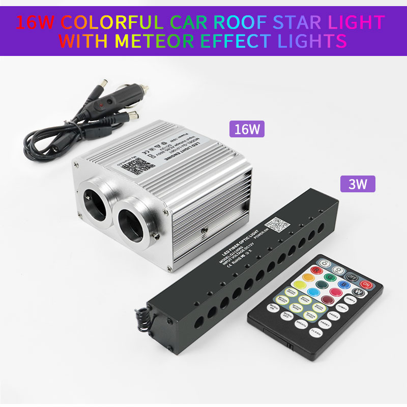 16w Meteor Twinkle Car Star Roof Light Starry Sky Ceiling Lamp Lights Auto Interior Lights Stars Lamp LED Fiber Optic Lighting