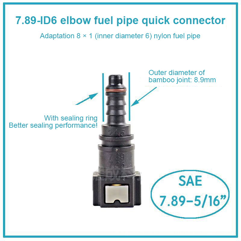 7.89-ID6/7.89-ID8/9.49-ID6/9.89-ID8 Car Fuel Line Coupler Quick Release Connect Connector Plastic Fuel Line Rubber Hose Coupler