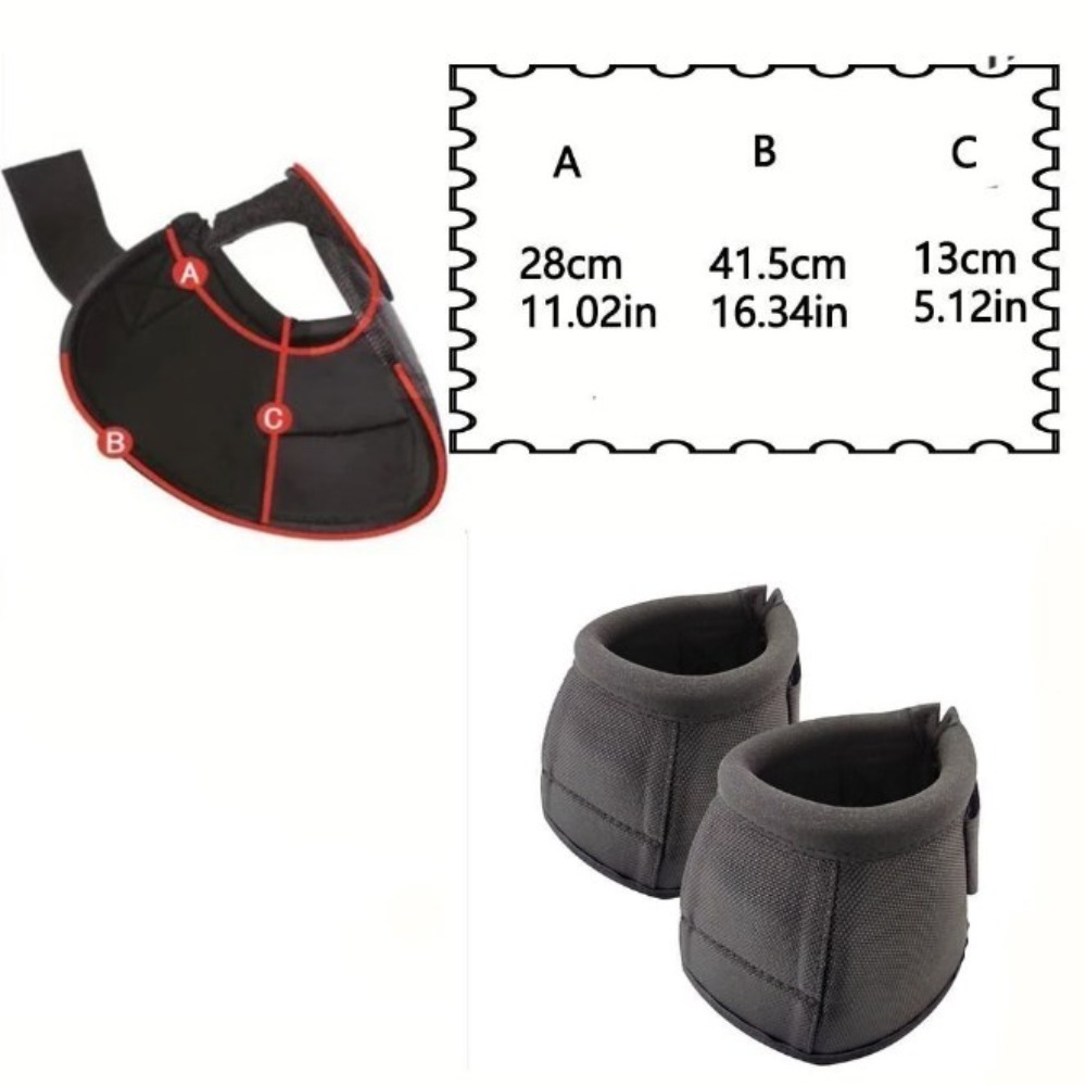 1pair Durable Horse Boots Black Hoof Wrists Protector Equestrian Equipment