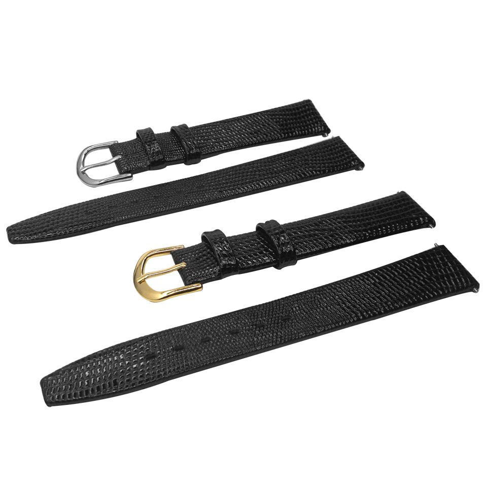 YQI 12mm 14mm 16mm 18mm 19mm 20mm 21mm Watch Band Lizard Calf Genuine Leather Watch Strap Thin Soft Black For Women Men watches
