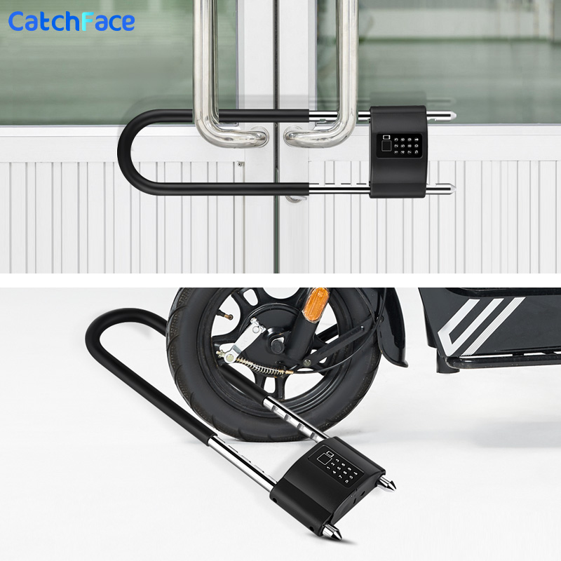 Waterproof Bluetooth APP Control Bicycle U Shape Lock Smart Bike Lock with TUYA APP Passcode Fingerprint Safe Digital Electronic