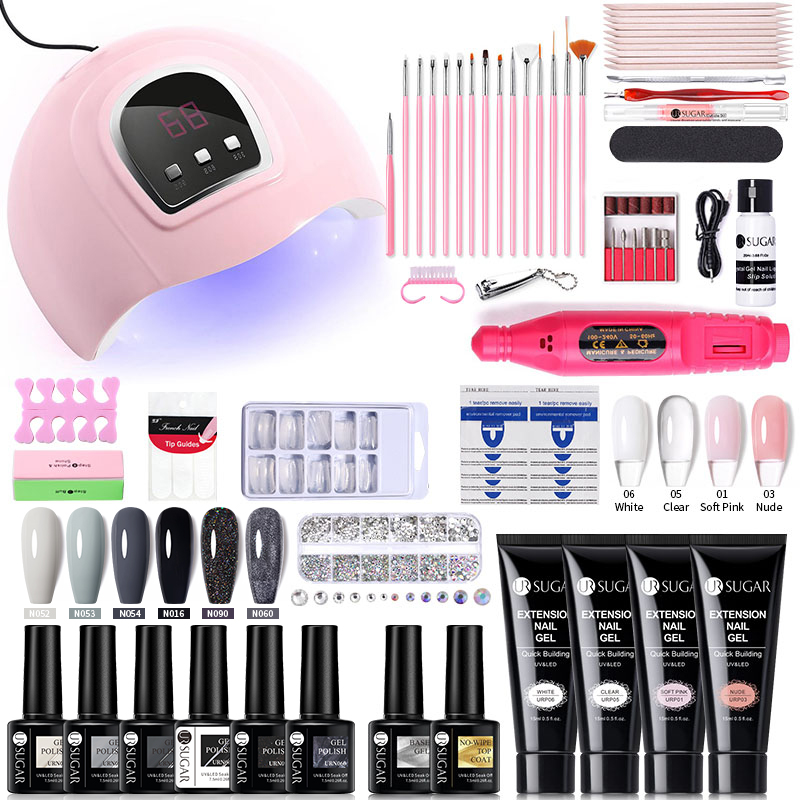 UR SUGAR 29PCS Set Nail Tool Kit Semi Permanent Soak Off UV/LED Gel Varnish Nail Art Manicure Base Matte Top Coat Vernish