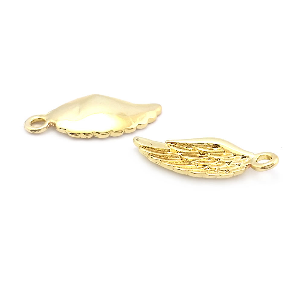 10PCS 16x7MM 18K Gold Color Brass Angel Wings Charms High Quality Diy Jewelry Making Necklace Earrings Accessories for Women