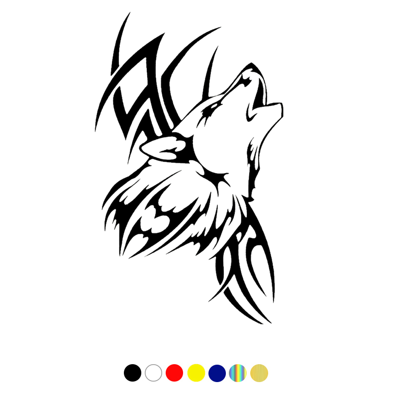CS-1733# Roaring Wolf funny car sticker waterproof vinyl decal for auto car stickers styling removable car decor