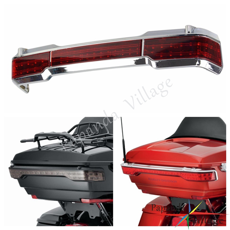 Papanda Motorcycle Chrome Running Brake Light LED Taillights For Harley Touring Classic King Electra Glide Tour Pack 1997-2008