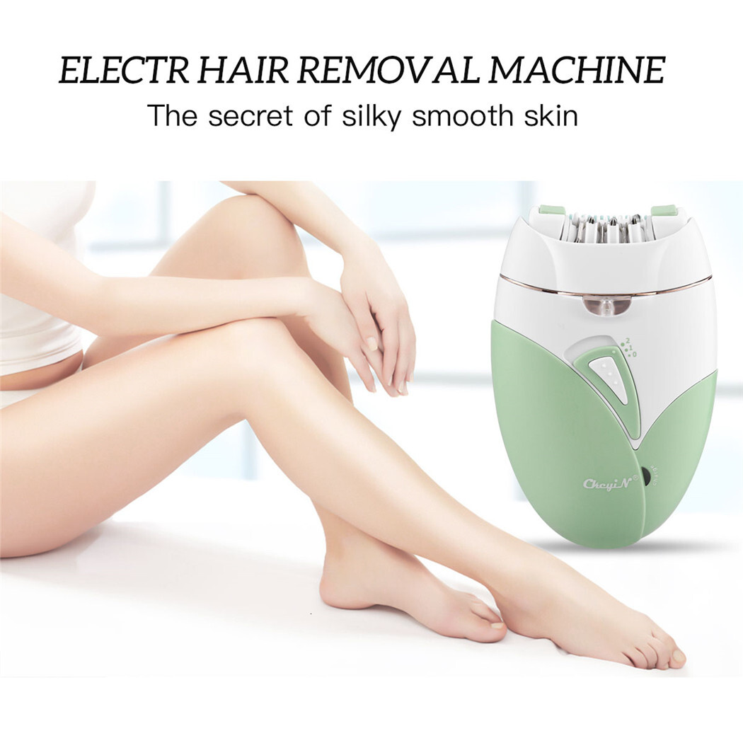 CkeyiN Woman Hair Remover Female Shaving hine Painless Electric Epilator Depilatory Rechargeable Bikini Leg Razor With Light F624-40