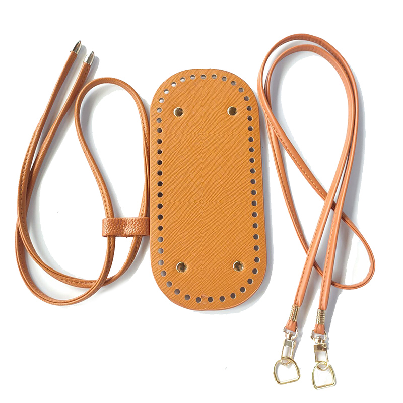 Leather Bag Strap Unique Bag Bottoms Accessories Material for DIY Handmade Hollow Drawstring Braided Bucket Bag