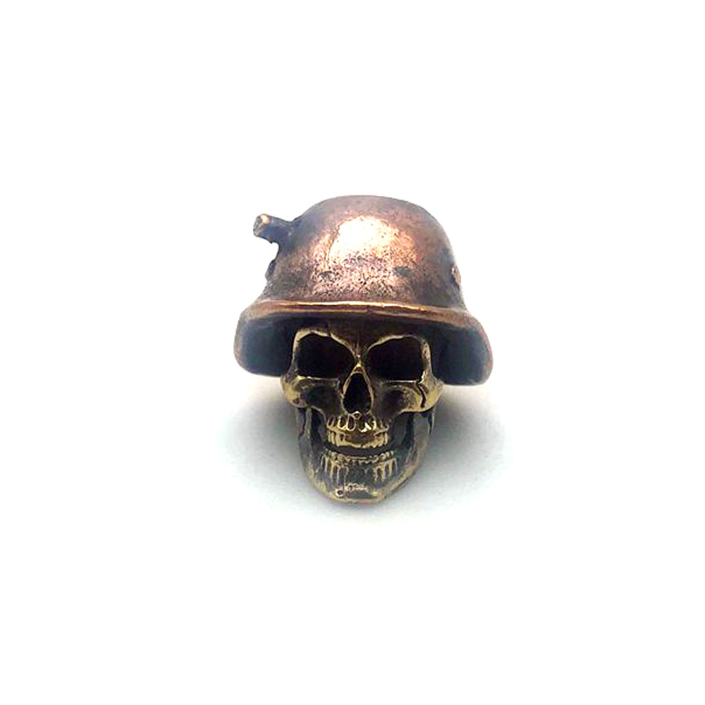 White Brass Copper Skull War Soldier Knife Beads Outdoors EDC Gears Exquisite Paracord Lanyard Pendants Key Rings DIY Accessory