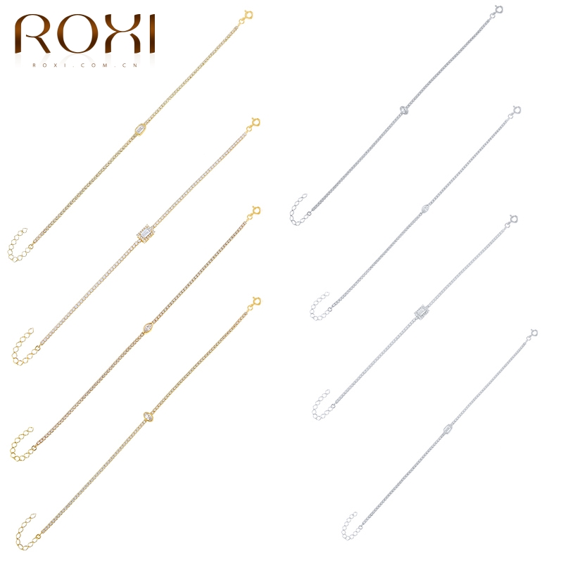 ROXI Copper Tennis Bracelet For Women Girls Minimalism Bracelet Charms Clavicle Bracelet Best Friend Jewellery Gift Pulseiras