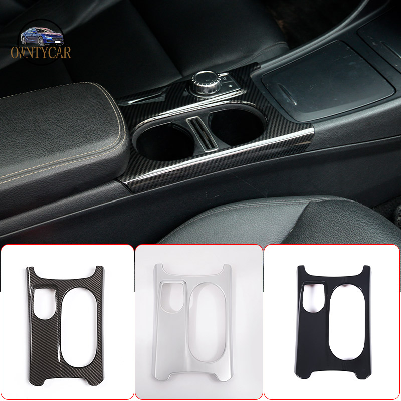 For LHD RHD ABS Chrome Cup Holder Cover Trim For Mercedes Benz A/GLA/CLA Class C117 W117 W176 X156 2012-2018 AMG Accessories