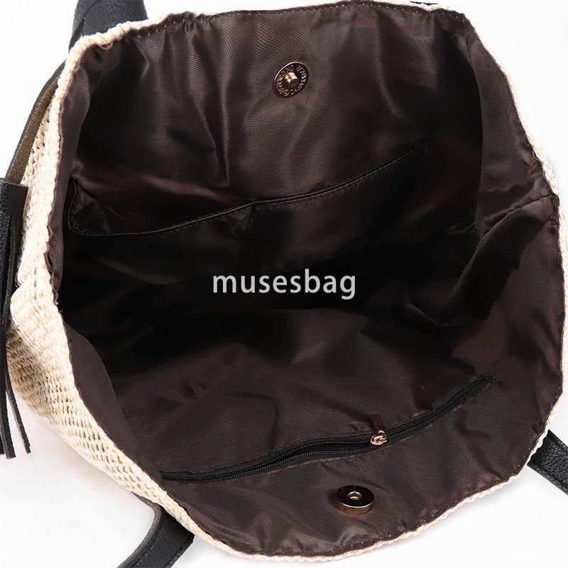 Designer women's fashion niche design vacation style practical multifunctional grass woven tote bag summer large capacity casual woven handbag