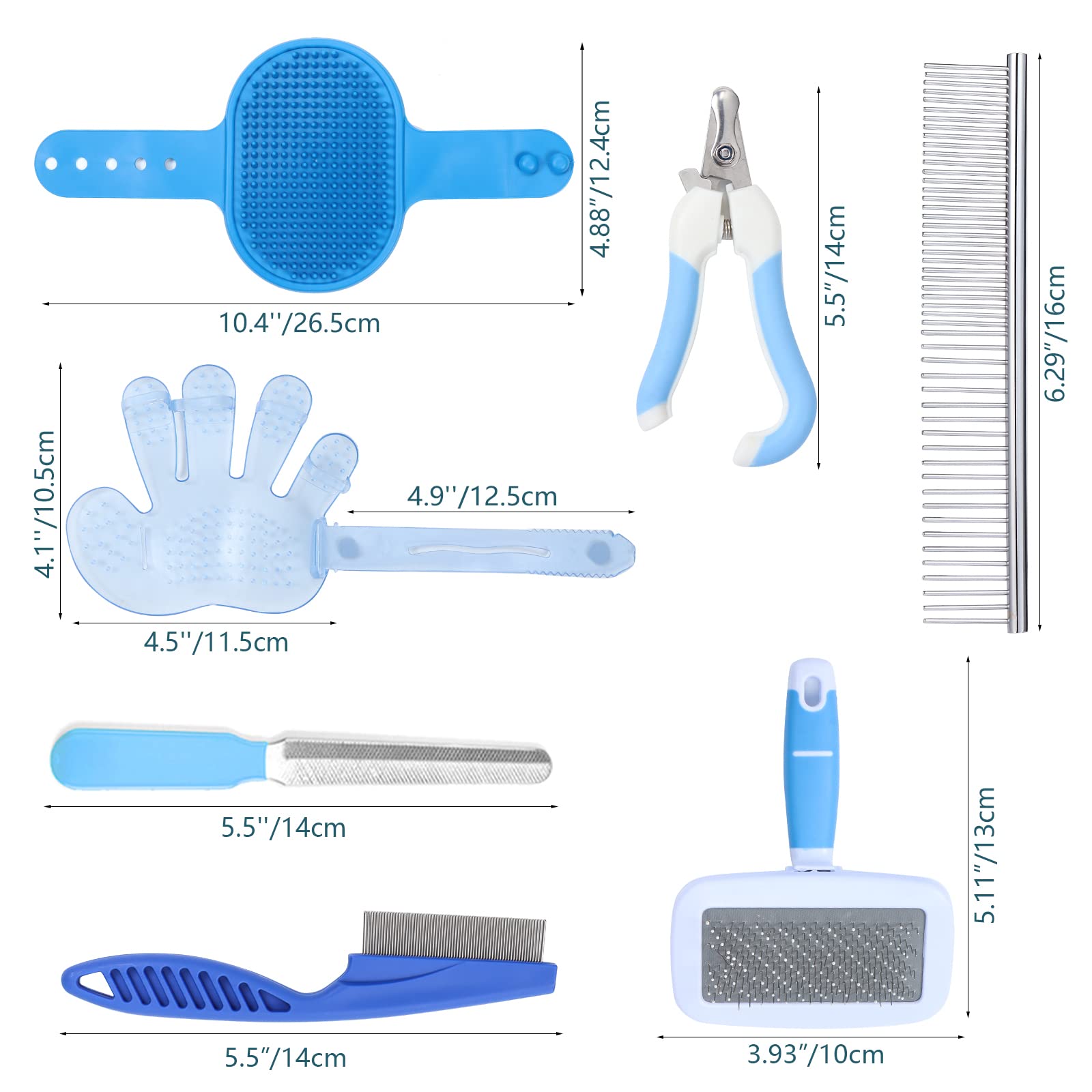 8-piece rabbit beauty set_ Rabbit brush_ Small Animal Pet Beauty Set_ Including pet beauty peeling nail rake brush