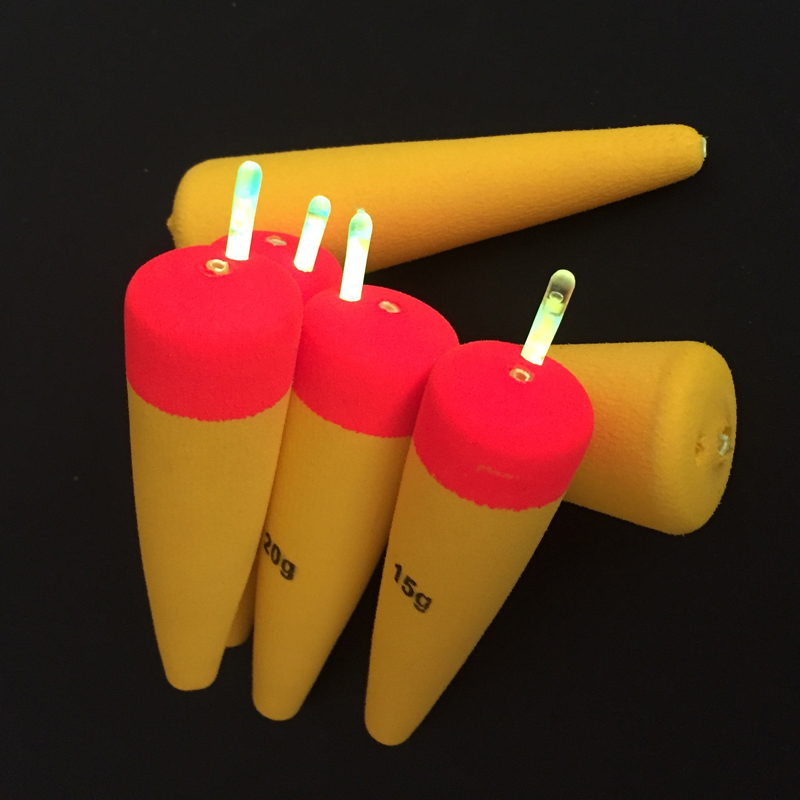 1pc 15g 20g 25g 30g Buoyancy EVA Soft Inline Luminous Lightstick Bobber Float Saltwater Fishing Floats Catfish Bait Fish Tackle