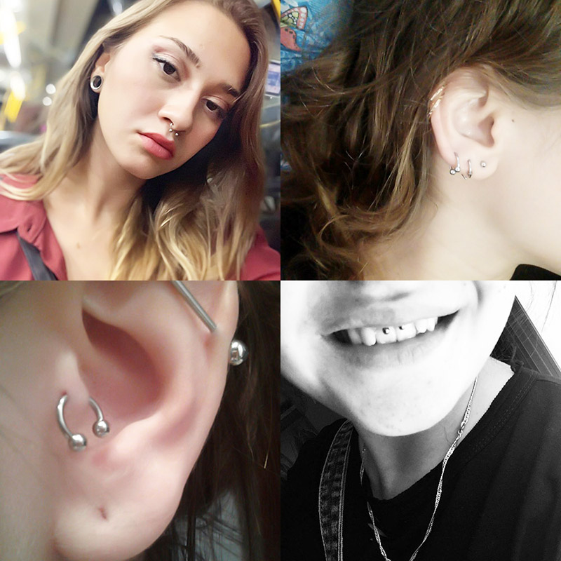 925 Sterling Silver Nose Septum Rings Horseshoe Piercing Jewelry 16G Cartilage Helix Tragus Earring Lip Piercing 6mm 8mm 10mm