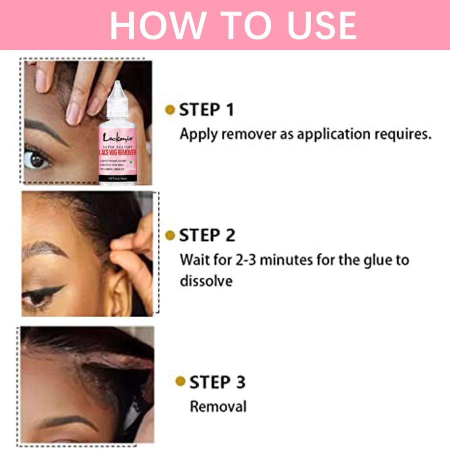 LOCKMIO 1fl.oz Wig Glue Remover Foaming Solvent for Quickly Dissolves Toupee Adhesive Hairpiece Lace Bond Dissolve Products