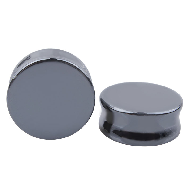 Ear Expander Body Piercing Jewelry Ear Plugs Tunnels Hematite Stone Organic Ear Gauges Piercing Oreja Oreille 20mm Tragus Round